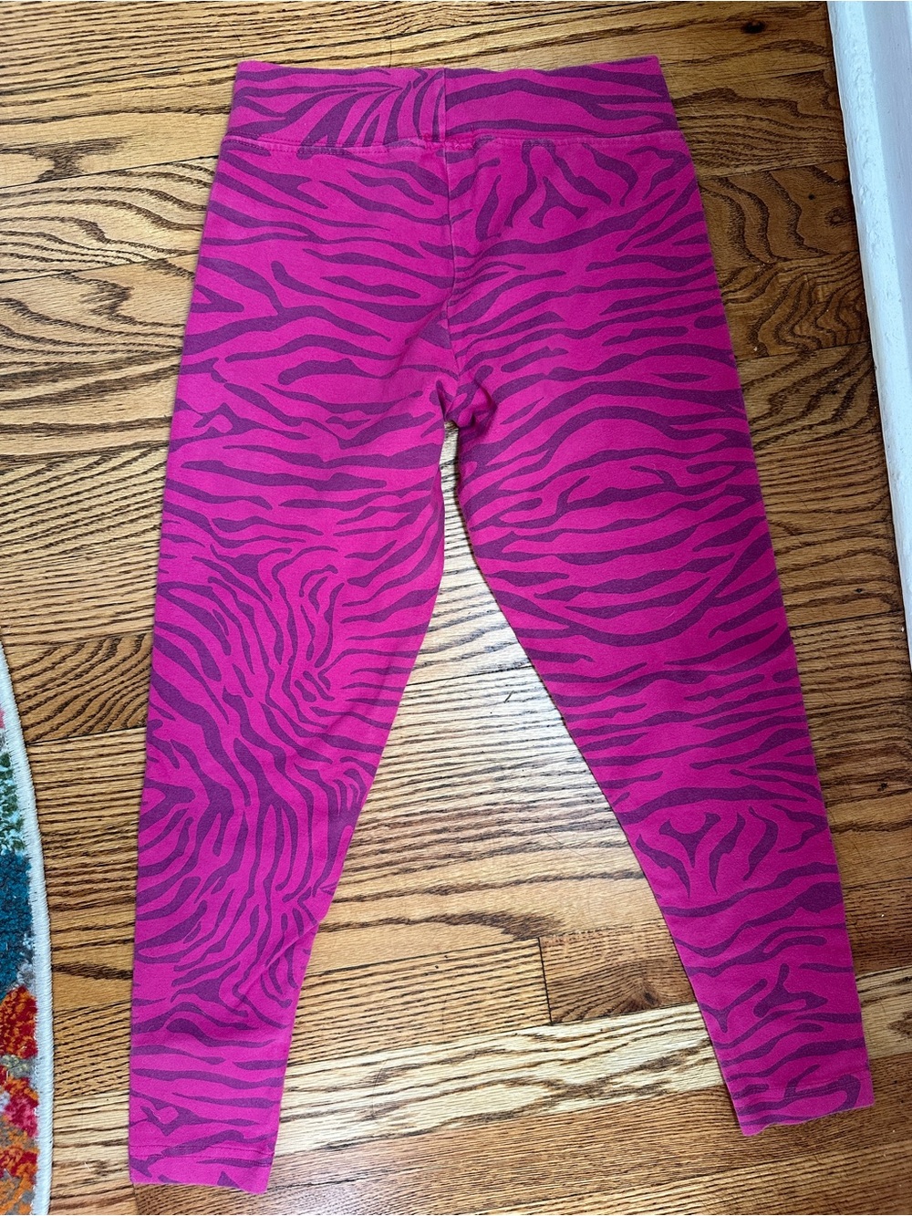 Pink Zebra-Print Junior Leggings